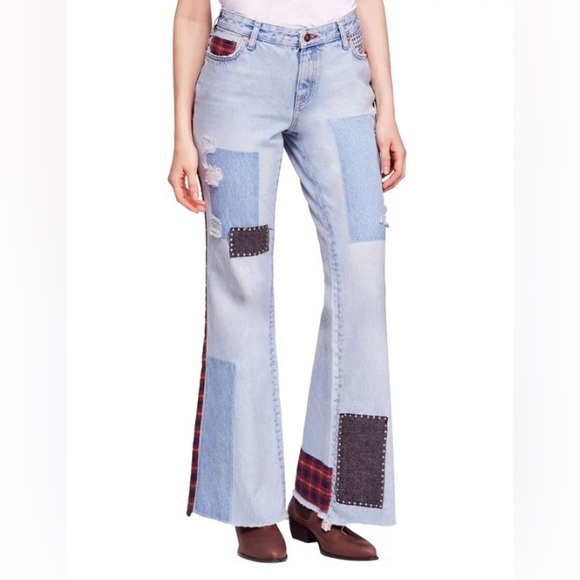 NWOT We The Free patchwork jeans - Picture 1 of 12